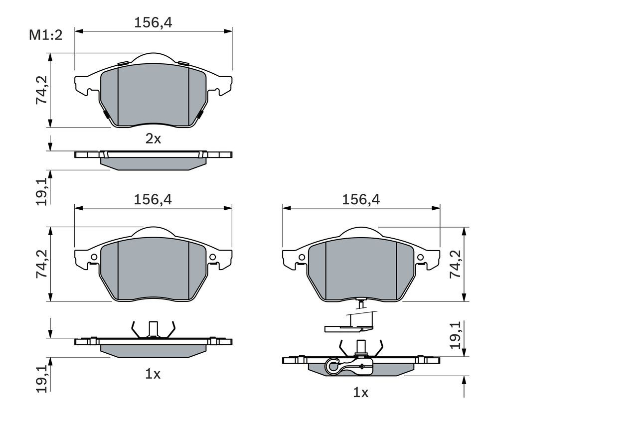 Передні тормозні колодки 0986494018 Bosch