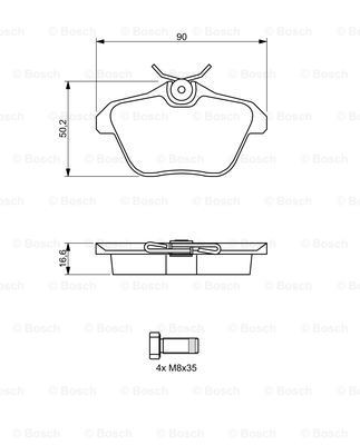 Задні гальмівні колодки 0986494020 Bosch