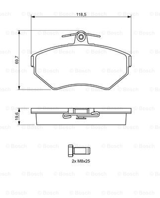 Купити 0986494021 Bosch Колодки гальмівні передні, дискові