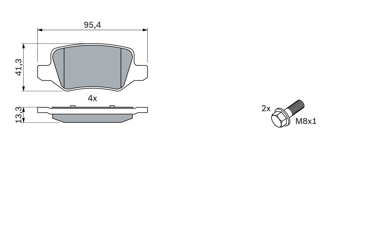 Задні гальмівні колодки 0986494023 Bosch