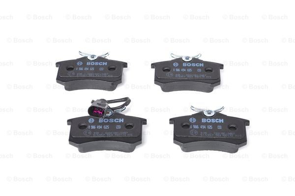 0986494025 Bosch Колодки гальмівні задні, дискові