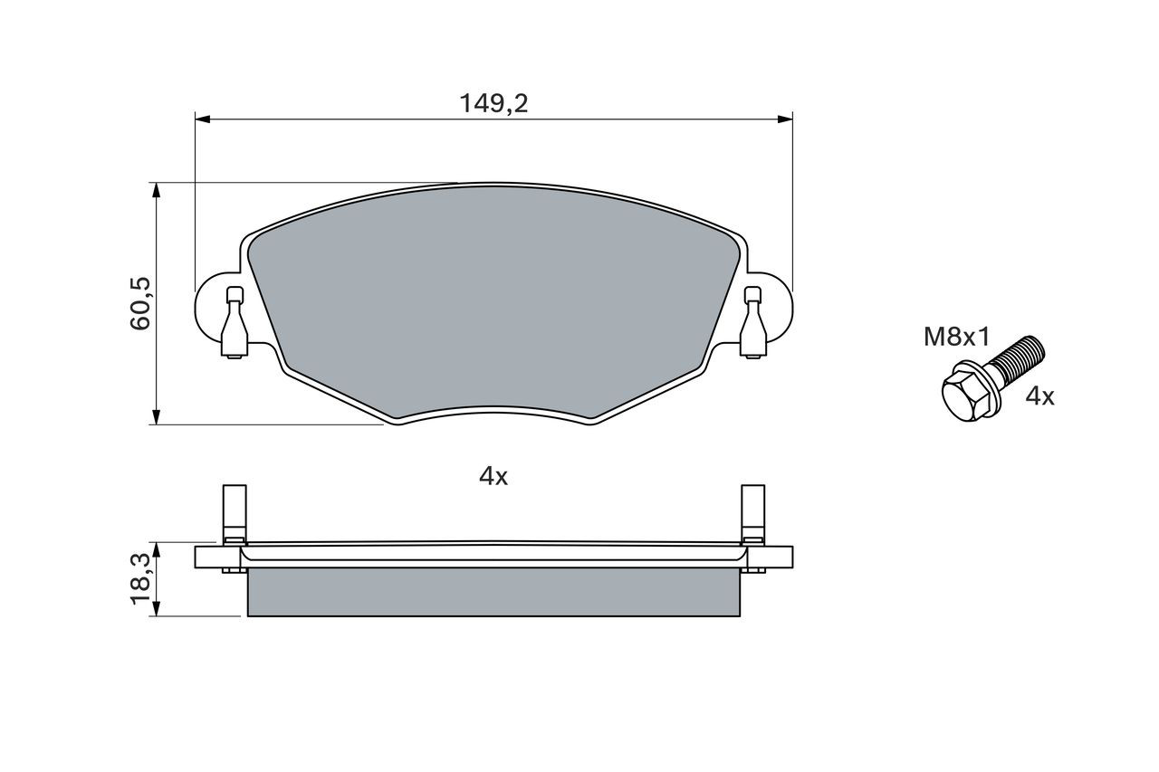 Гальмівні колодки Bosch 0986494026 ціна, від 21.36 USD
