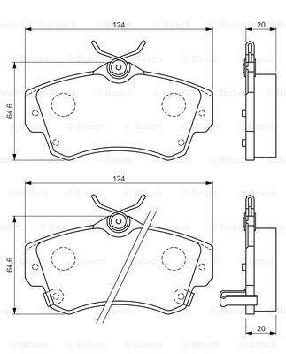 Передні тормозні колодки 0986494029 Bosch