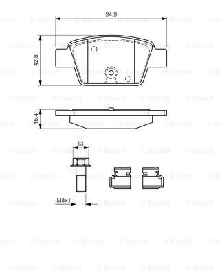 Задні дискові колодки Bosch 0986494030