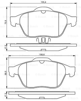 Передні тормозні колодки 0986494033 Bosch
