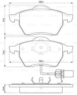 Передні тормозні колодки 0986494035 Bosch