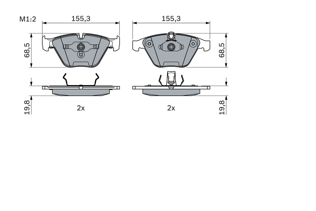 0986494036 Bosch Передні гальмівні колодки
