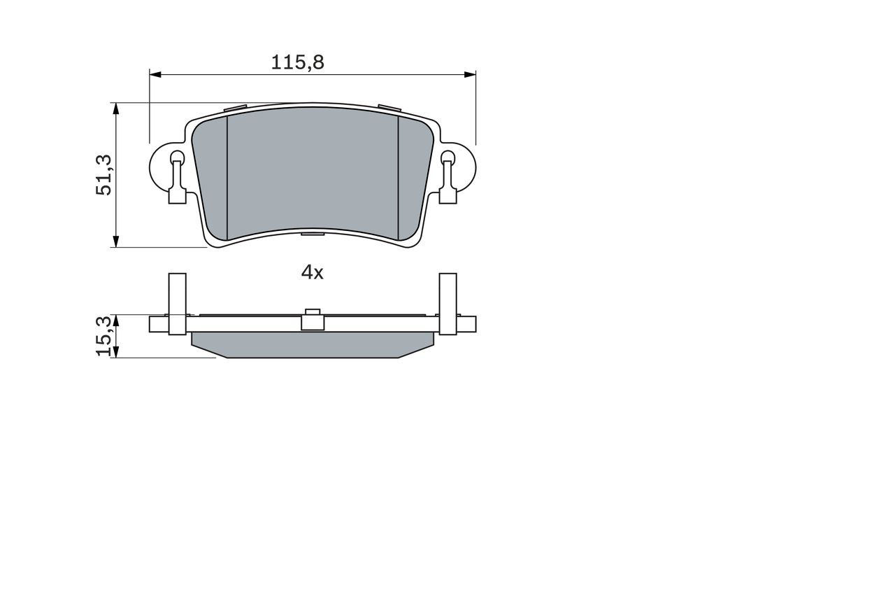 Купити 0986494043 Bosch Задні колодки