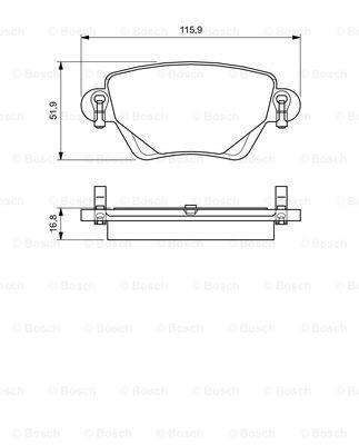 0986494046 Bosch Колодки гальмівні задні, дискові