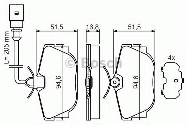 Задні гальмівні колодки Bosch 0986494051 ціна, від 25.84 USD