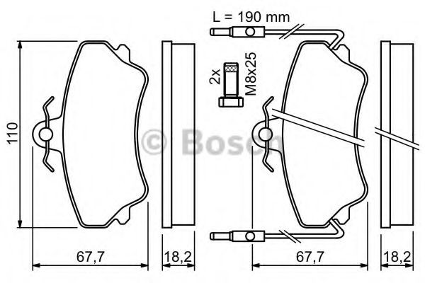 Купити 0986494056 Bosch Колодки гальмівні передні, дискові