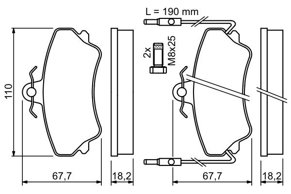 Передні тормозні колодки 0986494056 Bosch