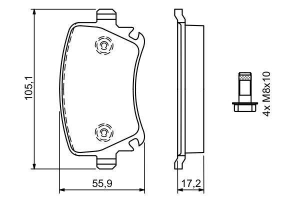 Купити 0986494062 Bosch Задні колодки