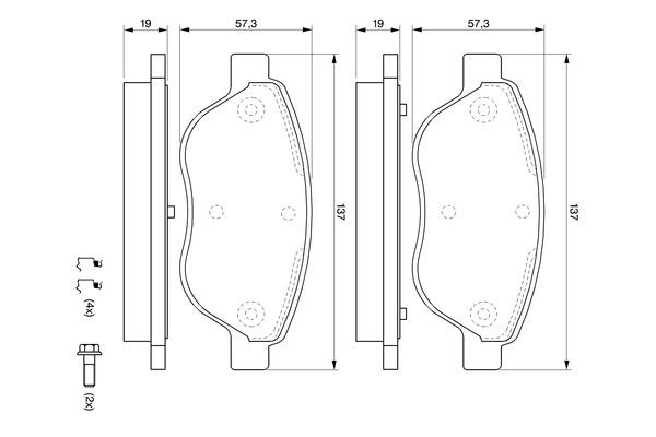 Передні тормозні колодки 0986494074 Bosch