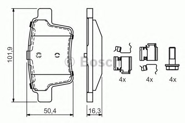 Купити 0986494076 Bosch Задні колодки