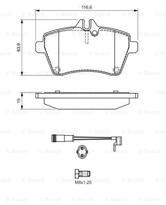 Купити 0986494087 Bosch Колодки гальмівні передні, дискові