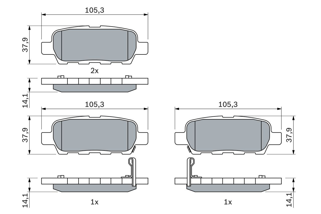 Задні гальмівні колодки 0986494090 Bosch