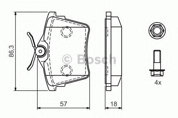 Купити 0986494095 Bosch Задні колодки
