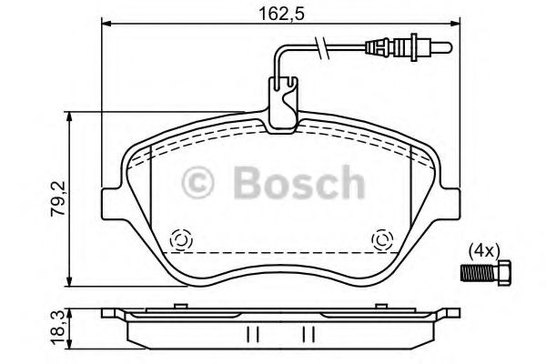 Купити 0986494098 Bosch Колодки гальмівні передні, дискові
