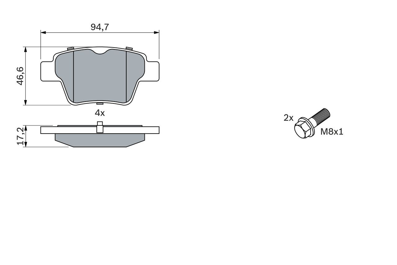 Купити 0986494099 Bosch Задні колодки