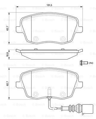 Купити 0986494105 Bosch Колодки гальмівні передні, дискові