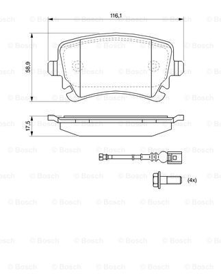 Купити 0986494108 Bosch Задні колодки