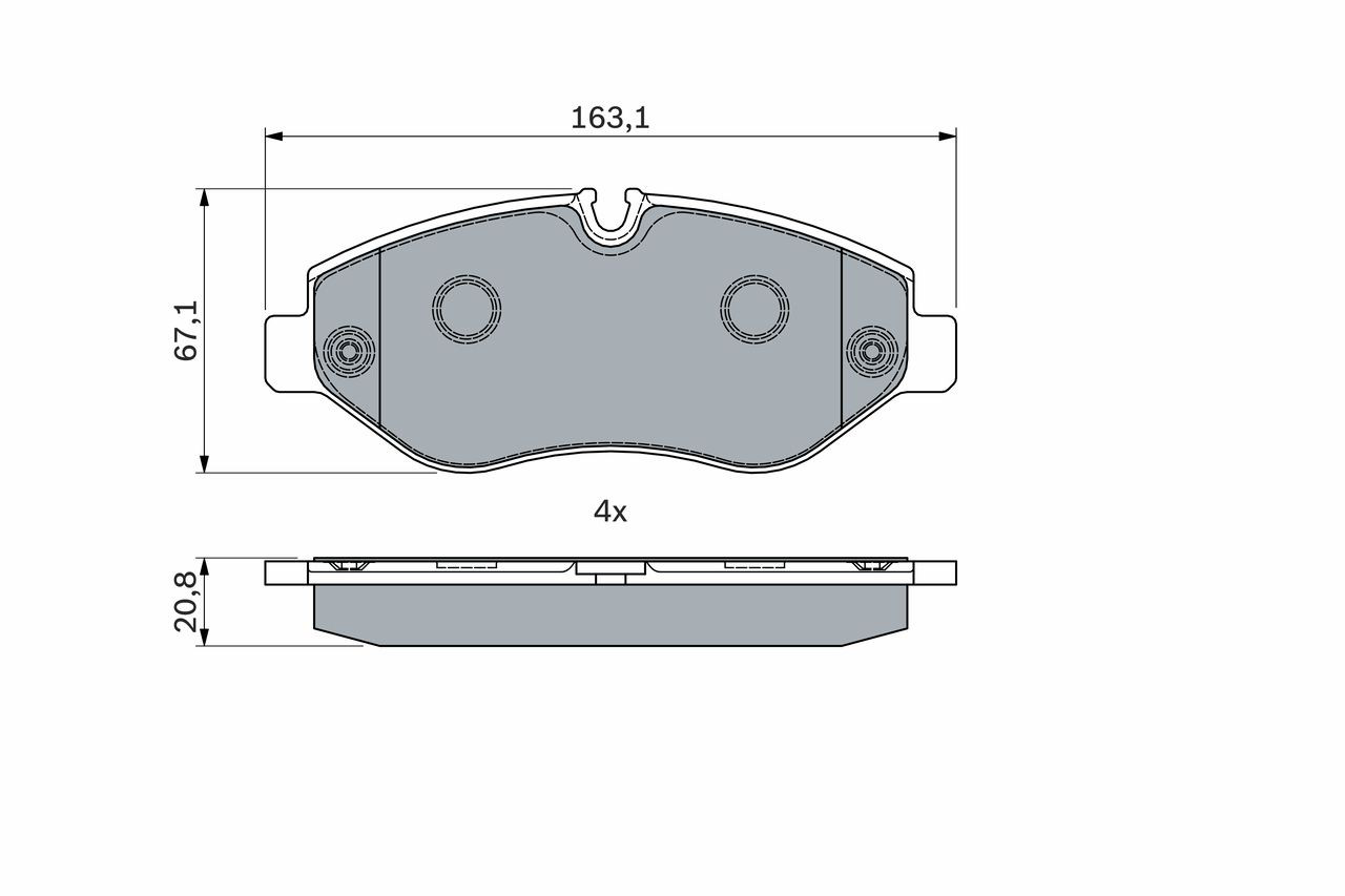 Купити 0986494121 Bosch Колодки гальмівні передні, дискові