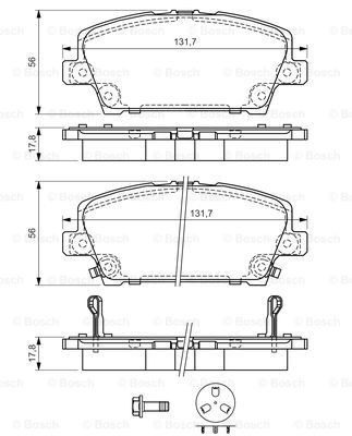 Купити 0986494136 Bosch Колодки гальмівні передні, дискові