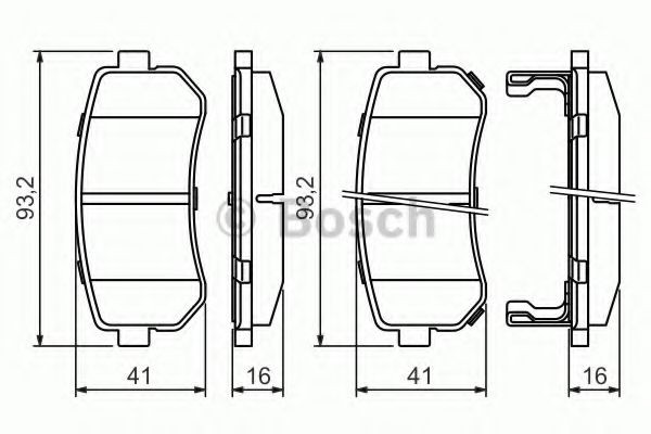 0986494140 Bosch Колодки гальмівні задні, дискові