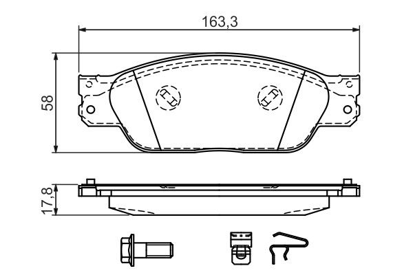 Гальмівні колодки Bosch 0986494141 ціна, від 32.19 USD