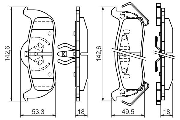 Купити 0986494142 Bosch Задні колодки