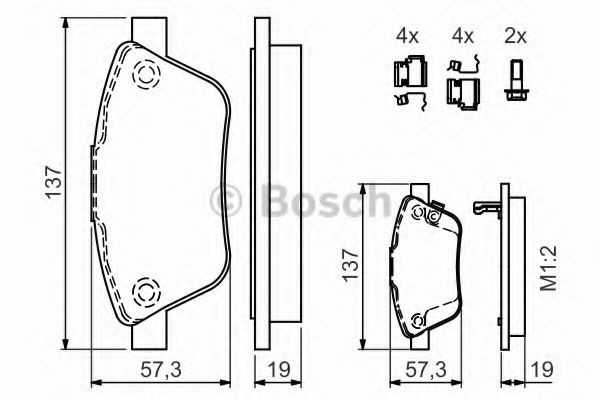 Передні тормозні колодки 0986494157 Bosch