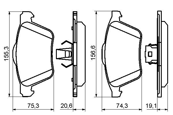 Гальмівні колодки Bosch 0986494159 ціна, від 40.50 USD