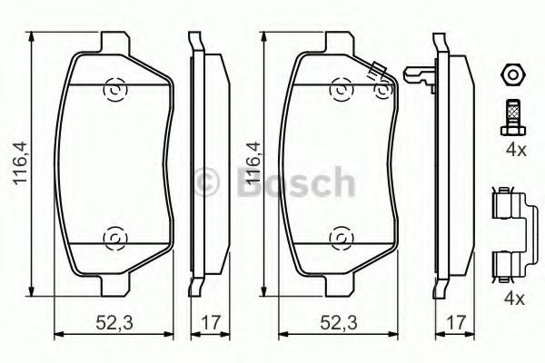 Гальмівні колодки Bosch 0986494160 ціна, від 23.85 USD