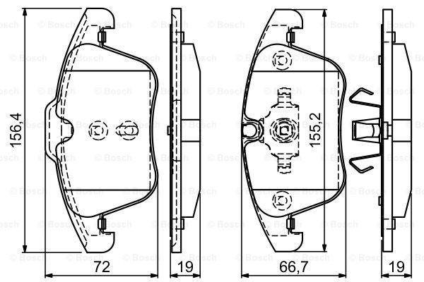 Купити 0986494169 Bosch Колодки гальмівні передні, дискові