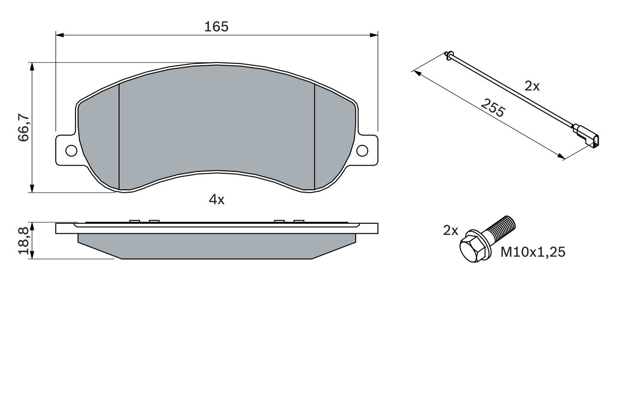0986494170 Bosch Передні гальмівні колодки