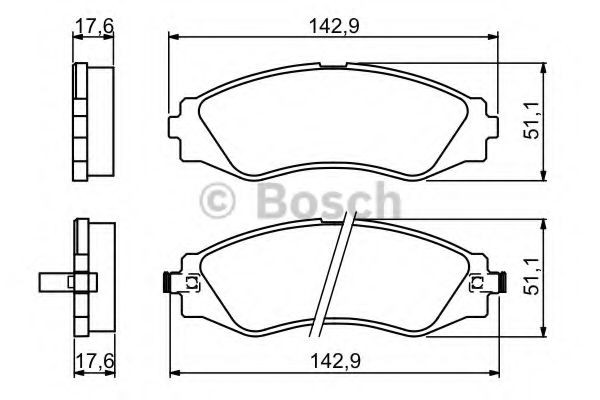 Передні тормозні колодки 0986494173 Bosch