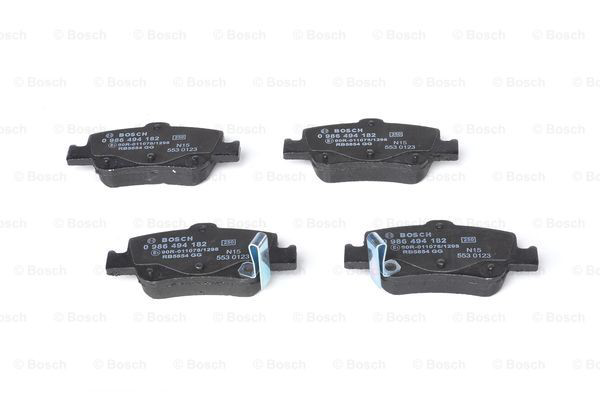 0986494182 Bosch Колодки гальмівні задні, дискові