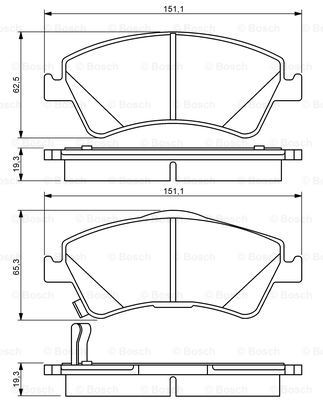 Передні тормозні колодки 0986494187 Bosch
