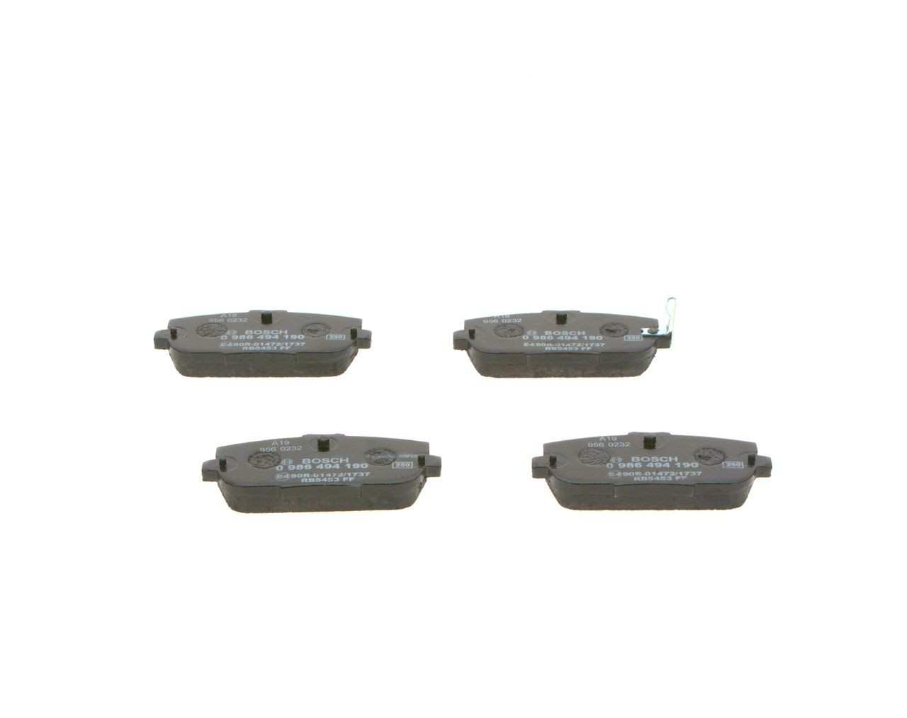 Задні гальмівні колодки 0986494190 Bosch