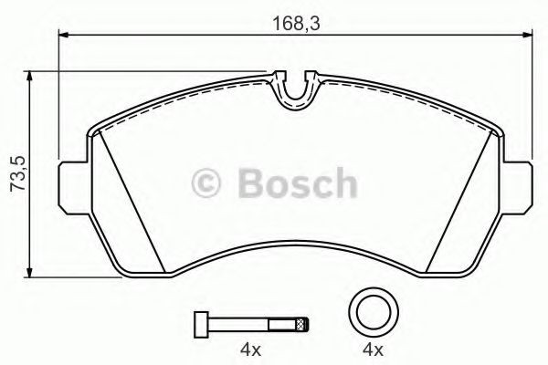Купити 0986494194 Bosch Колодки гальмівні передні, дискові