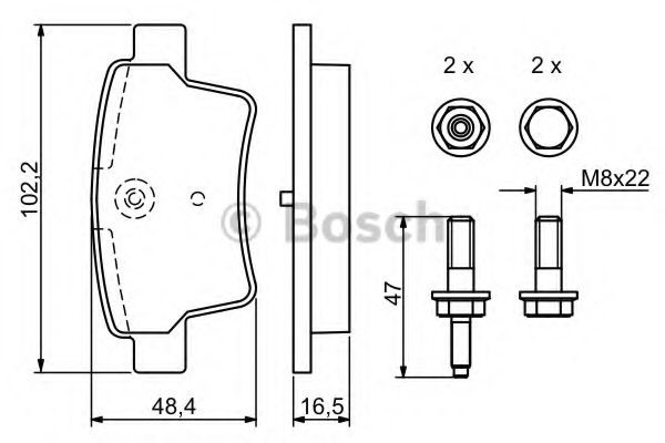 Купити 0986494199 Bosch Задні колодки