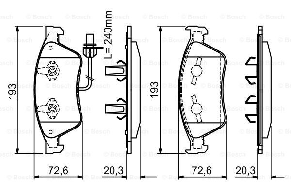 Гальмівні колодки Bosch 0986494200 ціна, від 60.38 USD