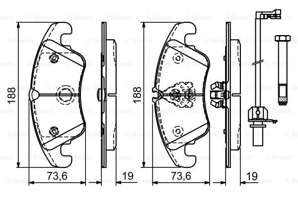 Передні тормозні колодки 0986494201 Bosch
