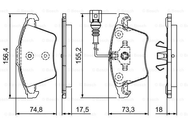 Гальмівні колодки Bosch 0986494203 ціна, від 39.95 USD