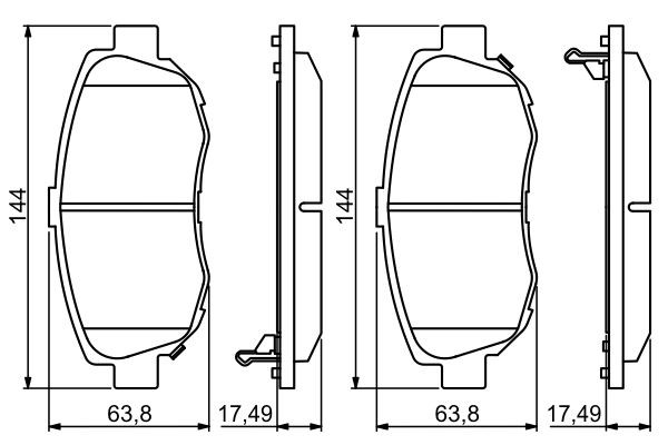 Передні тормозні колодки 0986494211 Bosch