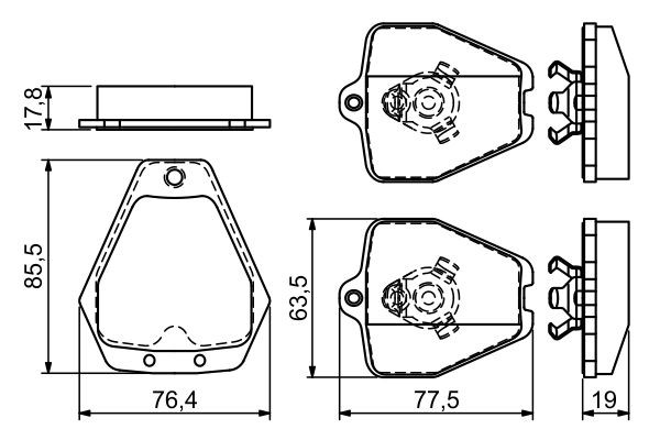 Передні тормозні колодки 0986494215 Bosch