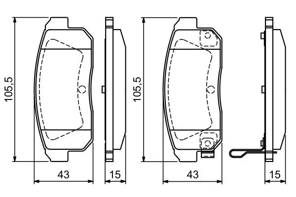 Купити 0986494223 Bosch Задні колодки