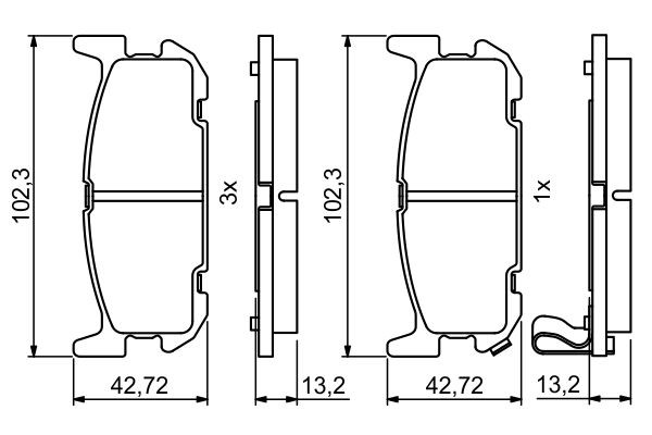 Задні дискові колодки Bosch 0986494226