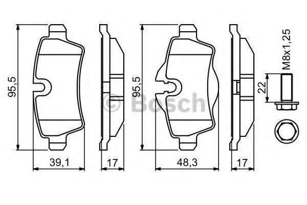 Задні гальмівні колодки 0986494242 Bosch